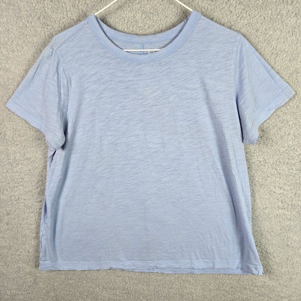 LOFT Vintage Soft T-Shirt Womens Large Light Blue Short Sleeve Cotton Slub Tee